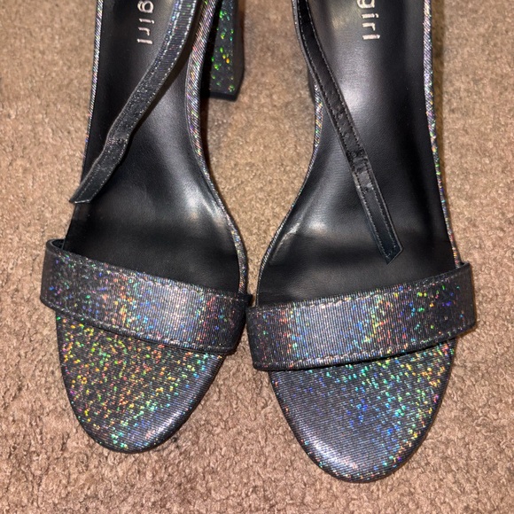 Madden Girl Holographic Glitter Ankle-Strap Heels - Black Multi - Picture 3 of 7